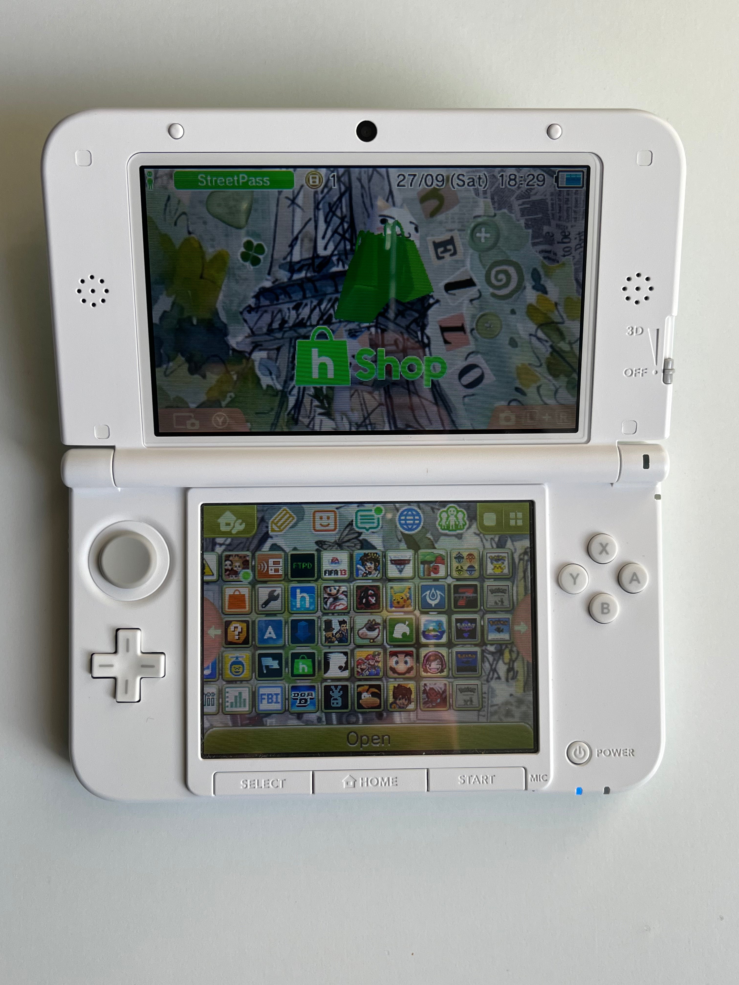 Mint Green and White Nintendo 3DS LL (XL)