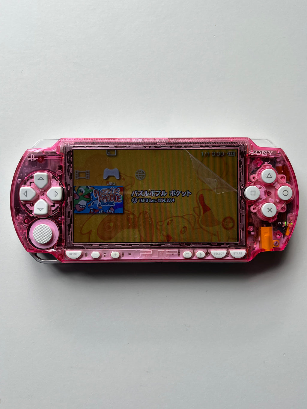 PSP 1000 Transparent Pink - White
